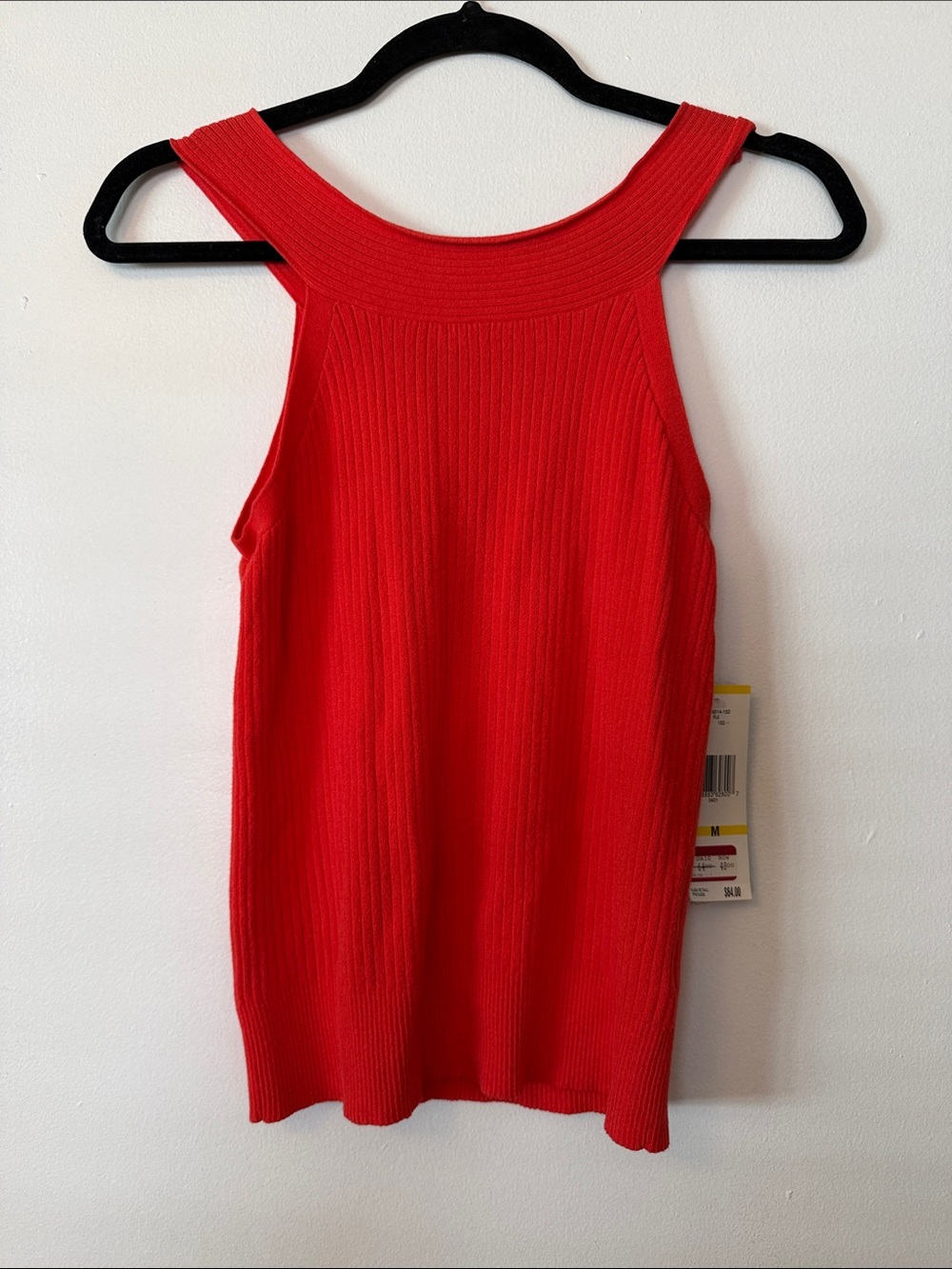 Nine West Red Ribbed Tank Top - Sleek Sleeveless Women’s Top
